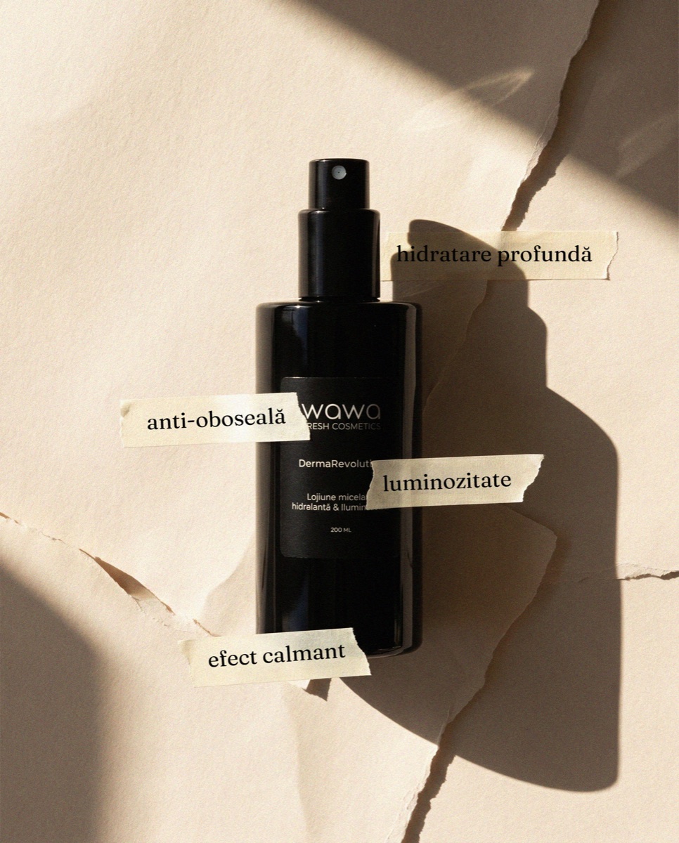 Four-panel collage: the DermaRevolution jar on a shelf, a cheek with cream, the jar in close-up, and a hand holding the jar.